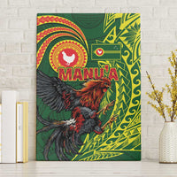 Proud of Manu'a Islands Canvas Wall Art Rooster and Polynesian Art Wing Style LT03 Without Frame Green - Polynesian Pride