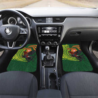 Proud of Manu'a Islands Car Mats Rooster and Polynesian Art Wing Style LT03 Set 2pcs - Front Green - Polynesian Pride