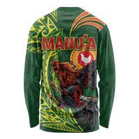 Proud of Manu'a Islands Long Sleeve Shirt Rooster and Polynesian Art Wing Style LT03 - Polynesian Pride