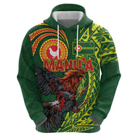Proud of Manu'a Islands Zip Hoodie Rooster and Polynesian Art Wing Style