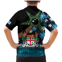 Fiji Day Family Matching Mermaid Dress and Hawaiian Shirt Palm Tree With Plumeria Tapa Tribal Pattern