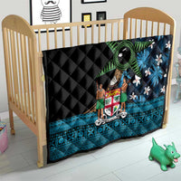 Fiji Day Quilt Palm Tree With Plumeria Tapa Tribal Pattern