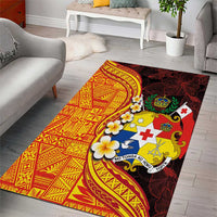 Tonga Culture Area Rug Ngatu Pattern with Plumeria and Hibiscus LT03 - Polynesian Pride