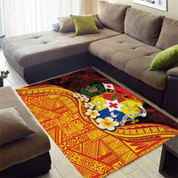 Tonga Culture Area Rug Ngatu Pattern with Plumeria and Hibiscus LT03 - Polynesian Pride