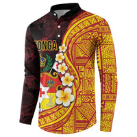 Tonga Culture Button Sweatshirt Ngatu Pattern with Plumeria and Hibiscus LT03 - Polynesian Pride