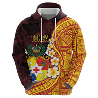 Tonga Culture Hoodie Ngatu Pattern with Plumeria and Hibiscus LT03 - Polynesian Pride