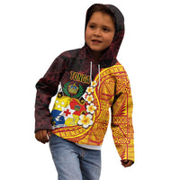 Tonga Culture Kid Hoodie Ngatu Pattern with Plumeria and Hibiscus LT03 - Polynesian Pride