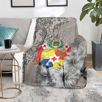 Tonga Culture Blanket Ngatu Pattern and Blooming Hibiscus LT03 - Polynesian Pride