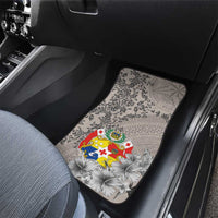 Tonga Culture Car Mats Ngatu Pattern and Blooming Hibiscus LT03 - Polynesian Pride