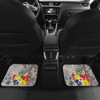Tonga Culture Car Mats Ngatu Pattern and Blooming Hibiscus LT03 Set 2pcs - Back Light Gray - Polynesian Pride