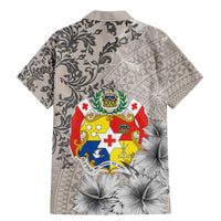 Tonga Culture Family Matching Mermaid Dress and Hawaiian Shirt Ngatu Pattern and Blooming Hibiscus