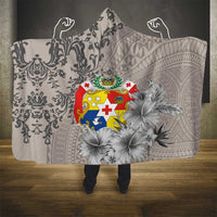 Tonga Culture Hooded Blanket Ngatu Pattern and Blooming Hibiscus LT03 - Polynesian Pride