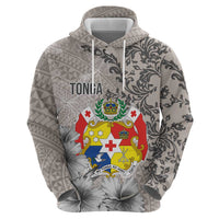 Tonga Culture Hoodie Ngatu Pattern and Blooming Hibiscus LT03 - Polynesian Pride