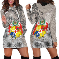 Tonga Culture Hoodie Dress Ngatu Pattern and Blooming Hibiscus LT03 - Polynesian Pride