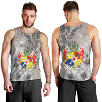 Tonga Culture Men Tank Top Ngatu Pattern and Blooming Hibiscus LT03 - Polynesian Pride