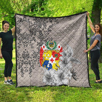 Tonga Culture Quilt Ngatu Pattern and Blooming Hibiscus