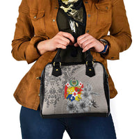 Tonga Culture Shoulder Handbag Ngatu Pattern and Blooming Hibiscus LT03 - Polynesian Pride