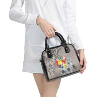Tonga Culture Shoulder Handbag Ngatu Pattern and Blooming Hibiscus LT03 - Polynesian Pride