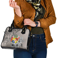 Tonga Culture Shoulder Handbag Ngatu Pattern and Blooming Hibiscus LT03 - Polynesian Pride