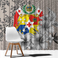 Tonga Culture Window Curtain Ngatu Pattern and Blooming Hibiscus LT03 - Polynesian Pride