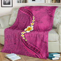 Polynesian Hibiscus and Plumeria with Tapa Pattern Blanket Pink Color LT03 - Polynesian Pride