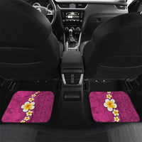 Polynesian Hibiscus and Plumeria with Tapa Pattern Car Mats Pink Color LT03 Set 2pcs - Back Pink - Polynesian Pride