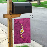 Polynesian Hibiscus and Plumeria with Tapa Pattern Garden Flag Pink Color LT03 - Polynesian Pride