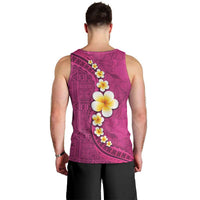 Polynesian Hibiscus and Plumeria with Tapa Pattern Men Tank Top Pink Color LT03 - Polynesian Pride