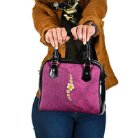 Polynesian Hibiscus and Plumeria with Tapa Pattern Shoulder Handbag Pink Color LT03 One Size Pink - Polynesian Pride
