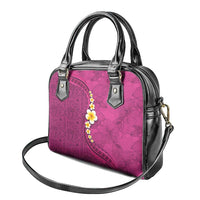 Polynesian Hibiscus and Plumeria with Tapa Pattern Shoulder Handbag Pink Color LT03 - Polynesian Pride