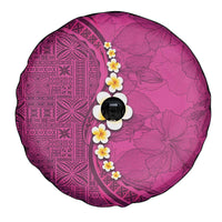 Polynesian Hibiscus and Plumeria with Tapa Pattern Spare Tire Cover Pink Color LT03 - Polynesian Pride