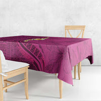 Polynesian Hibiscus and Plumeria with Tapa Pattern Tablecloth Pink Color LT03 - Polynesian Pride