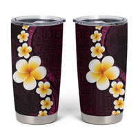 Polynesian Hibiscus and Plumeria with Tapa Pattern Tumbler Cup Pink Color LT03 Pink - Polynesian Pride