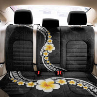 Pacific Hibiscus and Plumeria with Tapa Pattern Back Car Seat Cover Black Color LT03 - Polynesian Pride