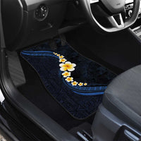 Pacific Hibiscus and Plumeria with Tapa Pattern Car Mats Dark Blue Color LT03 - Polynesian Pride