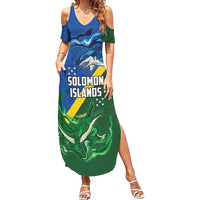 Solomon Islands Polynesian Tribal Shark and Crocodile Summer Maxi Dress