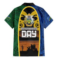 Solomon Islands Remembrance Day Family Matching Mermaid Dress and Hawaiian Shirt Lest We Forget and Polynesian Tattoo Pattern