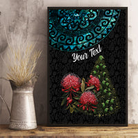 Personalized New Zealand Christmas Canvas Wall Art Maori Santa Pikorua and Pohutukawa Meri Kirihimete LT03 - Polynesian Pride