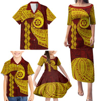 Tonga High School Family Matching Puletasi Dress and Hawaiian Shirt Traditional Ngatu and Polynesian Pattern LT03 - Polynesian Pride