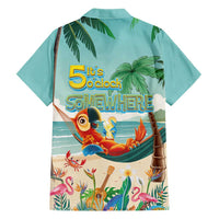 Aloha Hawaii It's 5 o'clock Somewhere Hawaiian Shirt Chill Parrot on Beach with Tropical Plants LT03 - Polynesian Pride