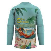 Aloha Hawaii It's 5 o'clock Somewhere Hockey Jersey Chill Parrot on Beach with Tropical Plants LT03 - Polynesian Pride