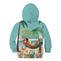 Aloha Hawaii It's 5 o'clock Somewhere Kid Hoodie Chill Parrot on Beach with Tropical Plants - Polynesian Pride