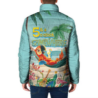 Aloha Hawaii It's 5 o'clock Somewhere Padded Jacket Chill Parrot on Beach with Tropical Plants LT03 - Polynesian Pride