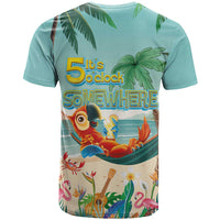 Aloha Hawaii It's 5 o'clock Somewhere T Shirt Chill Parrot on Beach with Tropical Plants LT03 - Polynesian Pride