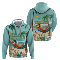 Aloha Hawaii It's 5 o'clock Somewhere Zip Hoodie Chill Parrot on Beach with Tropical Plants LT03 - Polynesian Pride
