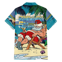 Mele Kalikimaka Hawaii It's 5 o'clock Somewhere Hawaiian Shirt Funny Lazy Santa Claus Chilling with Cocktail LT03 - Polynesian Pride