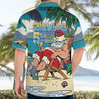 Mele Kalikimaka Hawaii It's 5 o'clock Somewhere Hawaiian Shirt Funny Lazy Santa Claus Chilling with Cocktail - Polynesian Pride