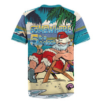 Mele Kalikimaka Hawaii It's 5 o'clock Somewhere Rugby Jersey Funny Lazy Santa Claus Chilling with Cocktail LT03 - Polynesian Pride