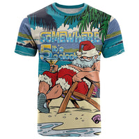 Mele Kalikimaka Hawaii It's 5 o'clock Somewhere T Shirt Funny Lazy Santa Claus Chilling with Cocktail LT03 Multicolor - Polynesian Pride