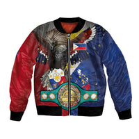 Custom Philippines World Champion Boxing Bomber Jacket Eagle-Grunge Design - Polynesian Pride